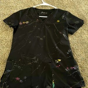 Multi color scrub top in size XS